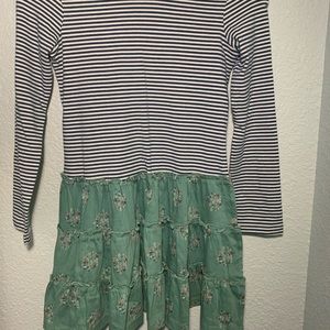 Long sleeve striped floral dress